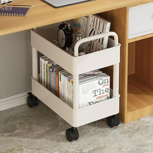 Movable Bookshelf with Wheels
